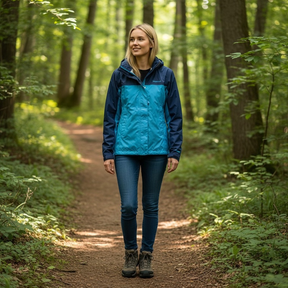Marmot PreCip Eco Rain Jacket Womens XS Blue Colorblock‎ Waterproof Hooded Shell